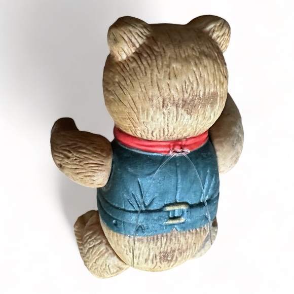 1983 Vintage Department 56 Porcelain String Jointed Teddy Bear Ornament 4.5” - Picture 9 of 9